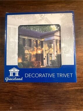 Graceland  Blue and White Decorative Trivet Featuring Graceland Elvis’ House